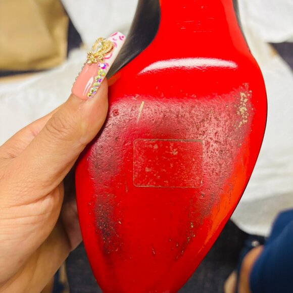 Christian Louboutin Black and Red Women's Shoes - Picture 9 of 10